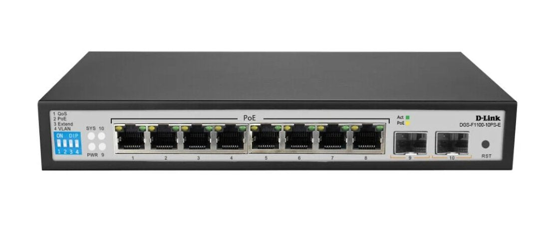 D Link PoE Gigabit Managed Switch - DGS-F1100-10PS-E