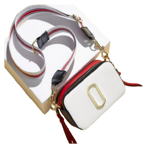 Women's Red And White Small Snapshot Bag