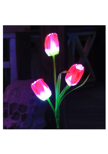 مصابيح شمسية خارجية - مجموعتان من توليب (3 أزهار لكل مجموعة)
