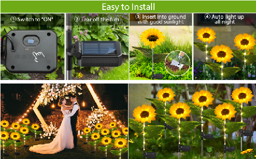 Outdoor Solar Lights Plastic Garden Bright 64 LED - 2 pcs